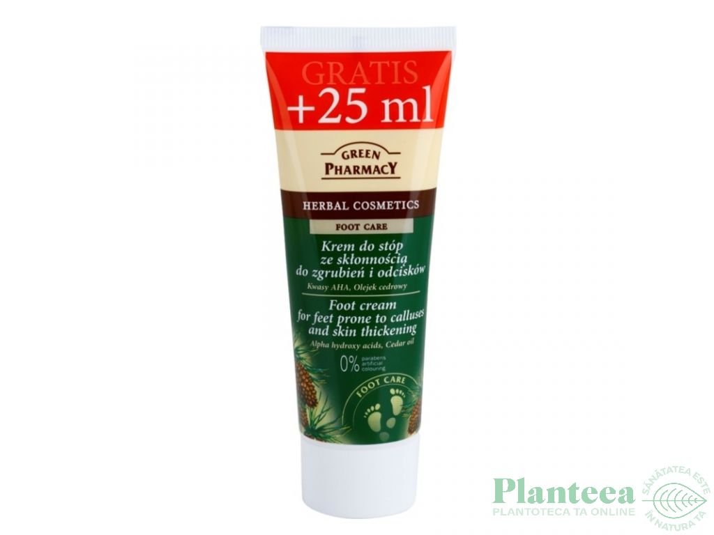 Crema bataturi piele ingrosata alfa hidroxi acizi ulei cedru 75ml - GREEN PHARMACY