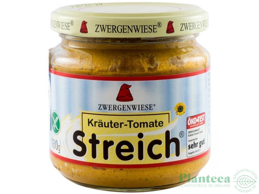 Pate vegetal fl soarelui tomate verdeturi eco 180g - ZWERGENWIESE