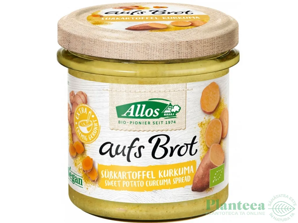 Crema tartinabila cartof dulce curcuma fara gluten eco 140g - ALLOS