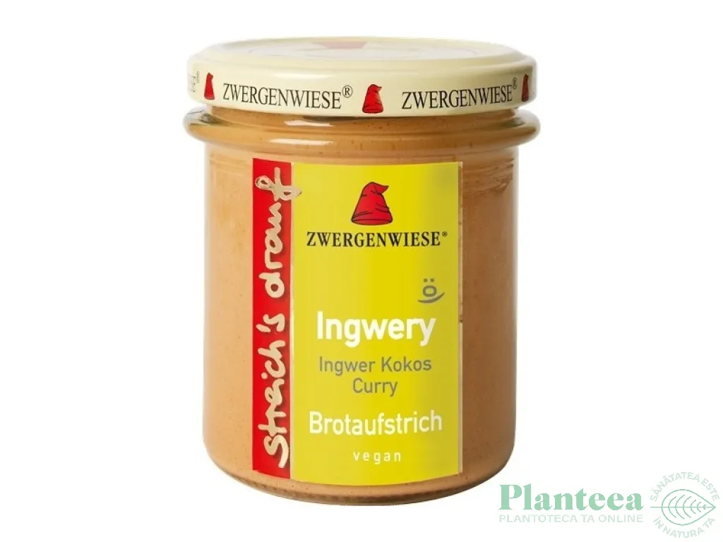 Crema tartinabila ghimbir cocos curry Ingwery eco 160g - ZWERGENWIESE