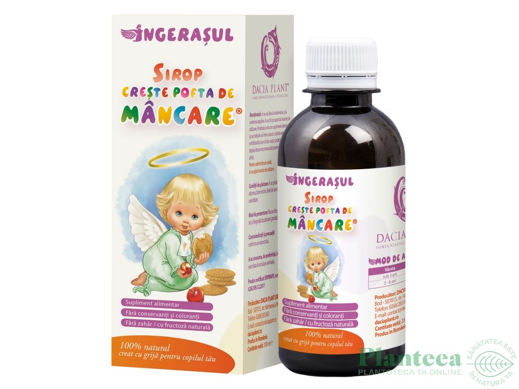 Sirop pofta mancare Ingeras 200ml - DACIA PLANT