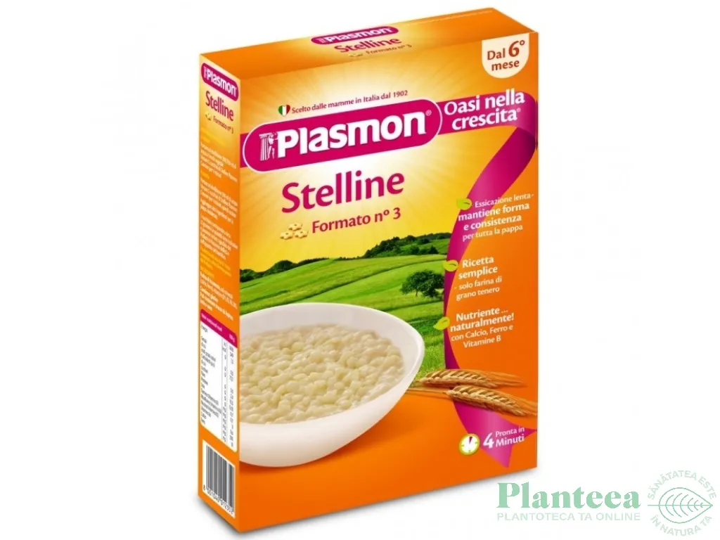 Paste stelute grau bebe +6luni 340g - PLASMON