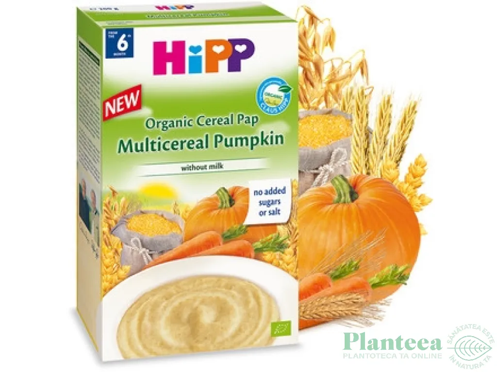 Pasat multicereale dovleac bebe +6luni 200g - HIPP ORGANIC
