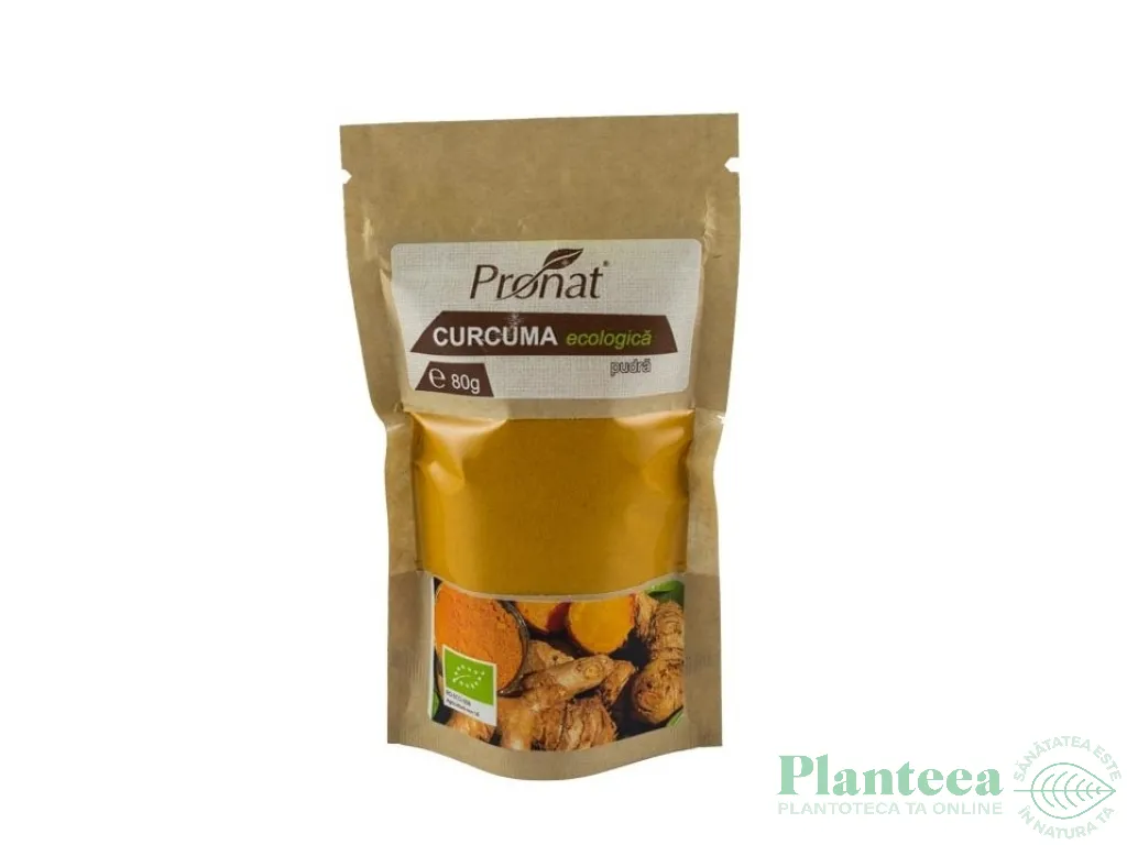 Condiment turmeric macinat bio 80g - PRONAT