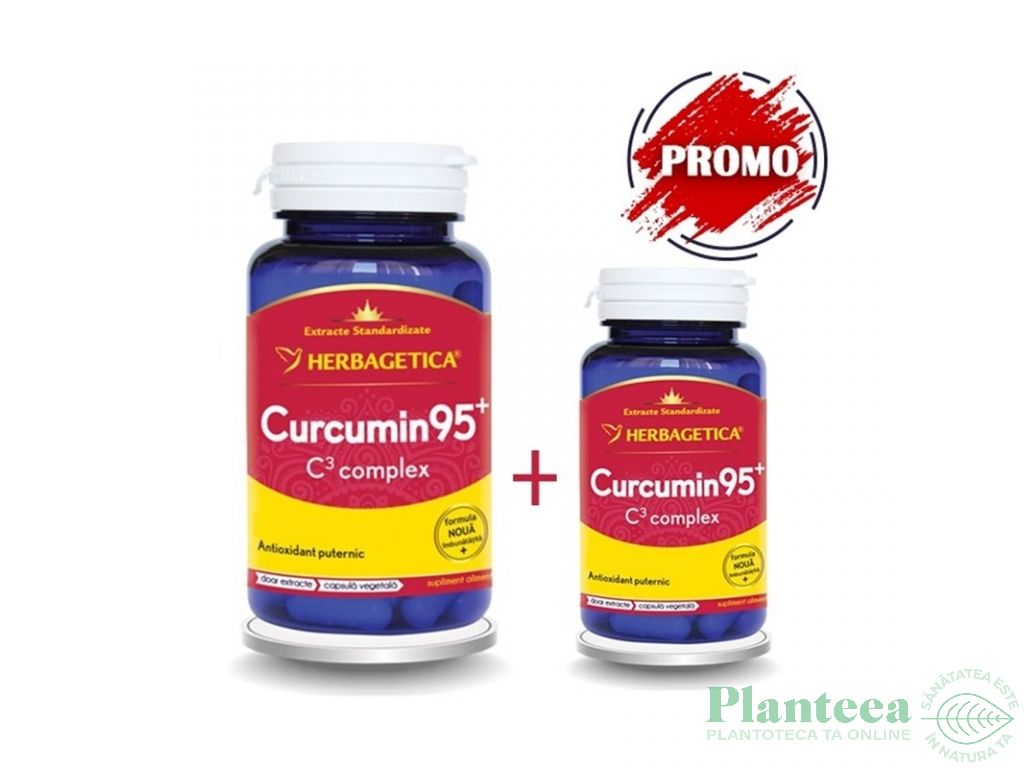 Pachet Curcumin+ 95 C3 complex 60+10cps - HERBAGETICA