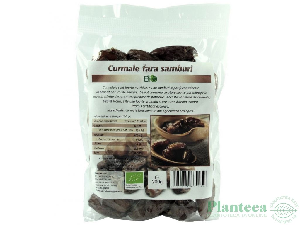 Curmale uscate fara samburi eco 200g - DECO ITALIA