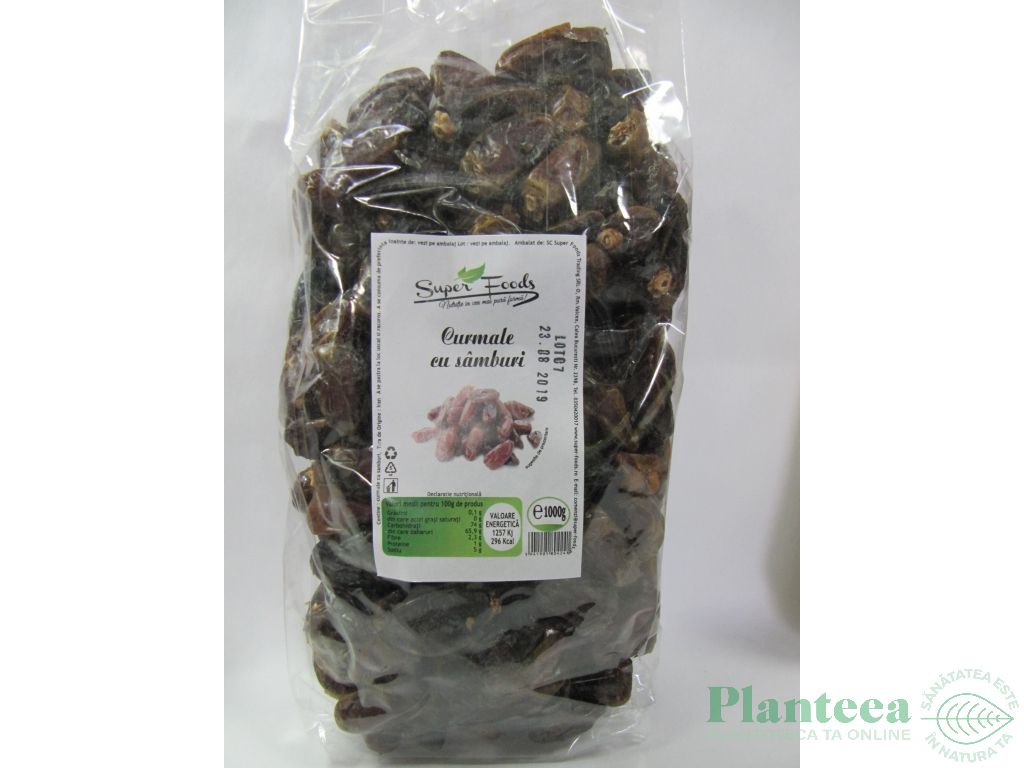 Curmale uscate cu samburi 1kg - SUPERFOODS