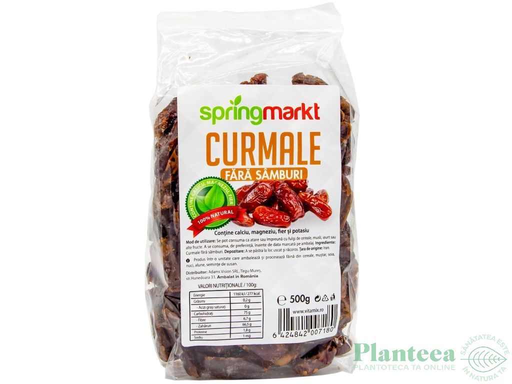 Curmale uscate fara samburi 500g - SPRINGMARKT