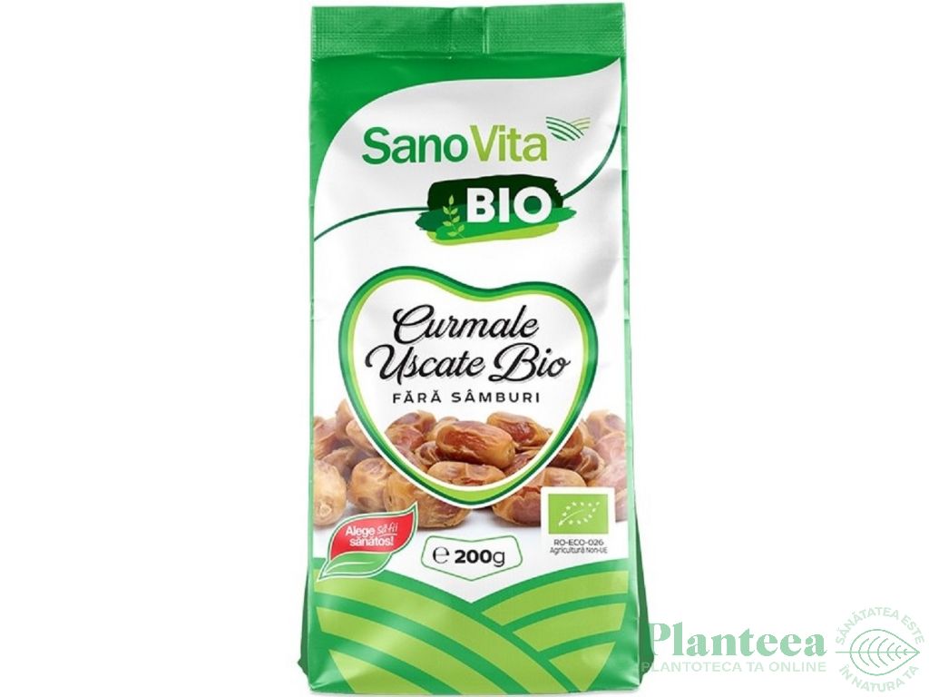 Curmale uscate fara samburi bio 200g - SANOVITA