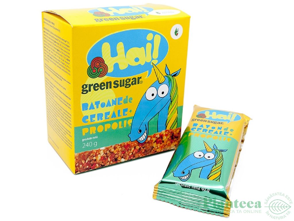 Batoane cereale propolis Hai! 6x40g - GREEN SUGAR