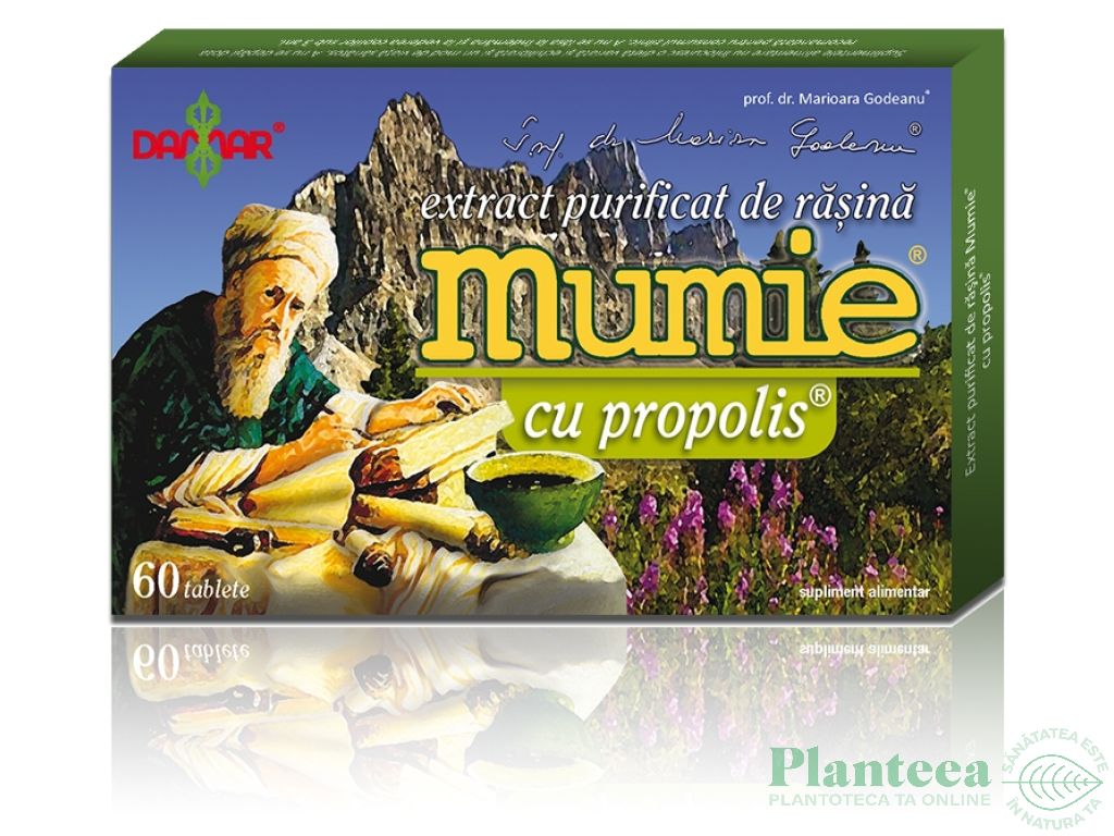 Mumie extract purificat rasina propolis 60cp - DAMAR