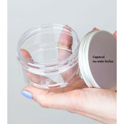 Borcanel plastic transparent Pet fara capac 100ml - ELLEMENTAL
