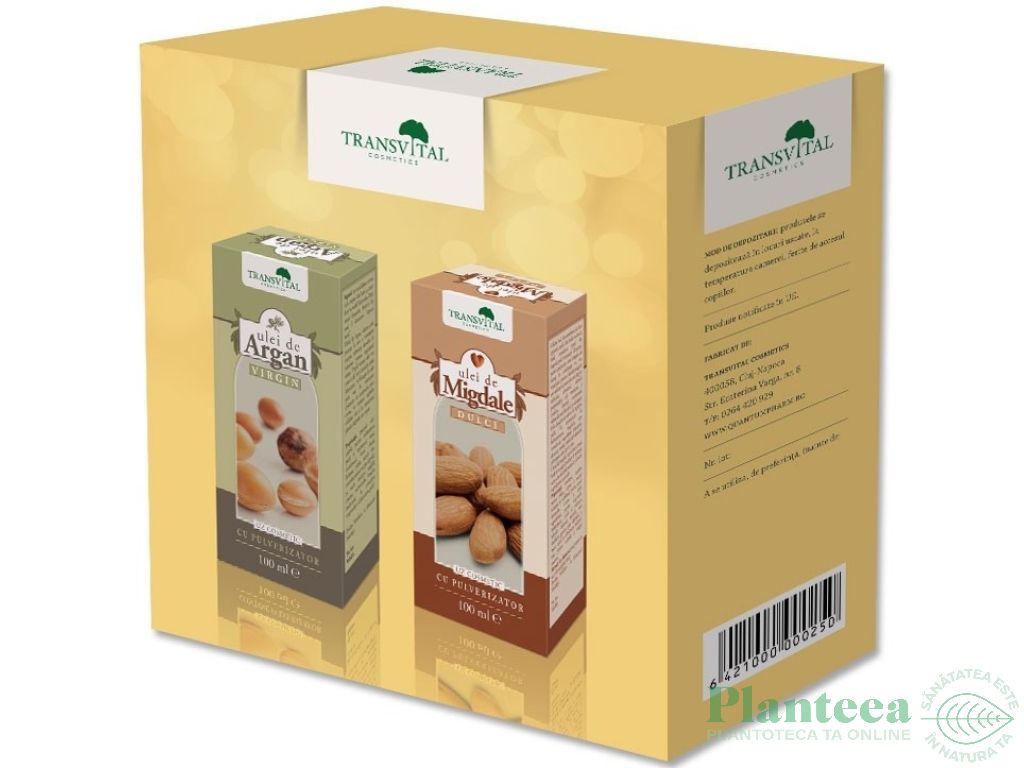 Pachet Ulei argan 100ml+Ulei migdale dulci 100ml - TRANSVITAL