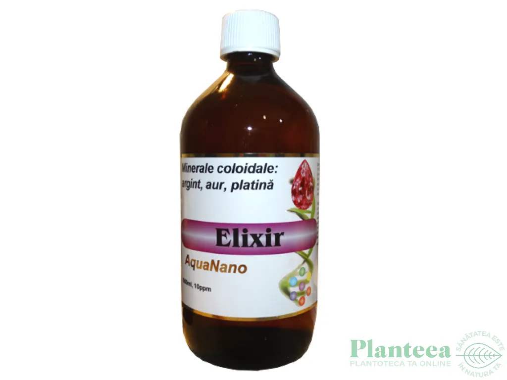 Argint aur platina coloidale 10ppm Elixir 500ml - AQUA NANO