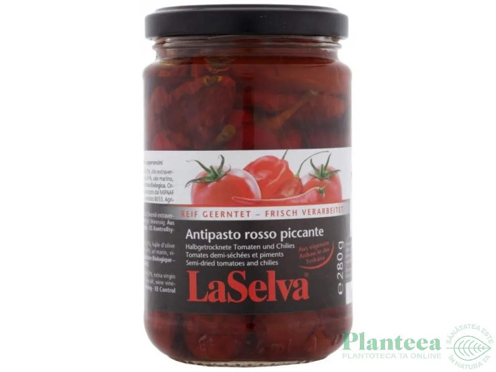 Rosii semiuscate chilli in ulei masline 270g - LA SELVA
