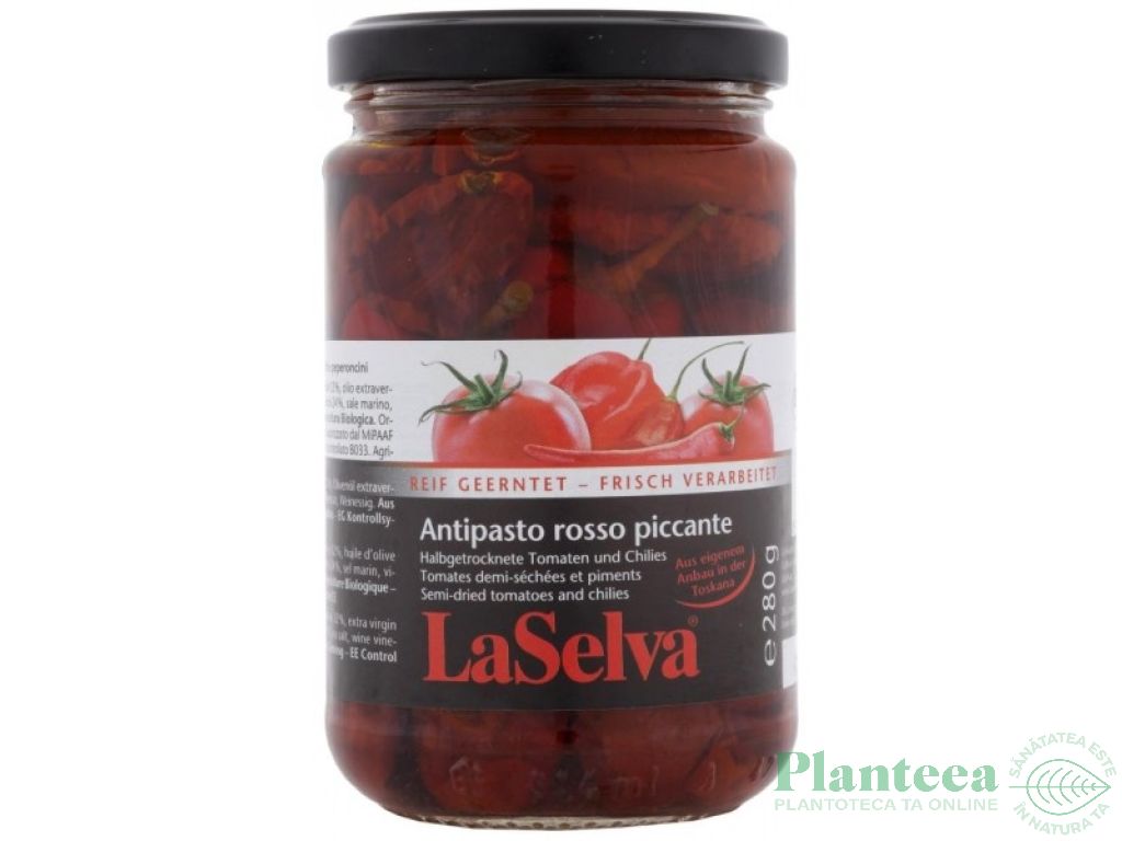 Rosii semiuscate chilli in ulei masline 270g - LA SELVA
