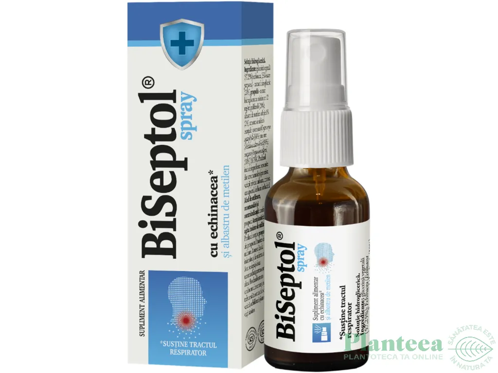 Spray gat BiSeptol echinaceea albastru metilen fara alcool 20ml - DACIA PLANT