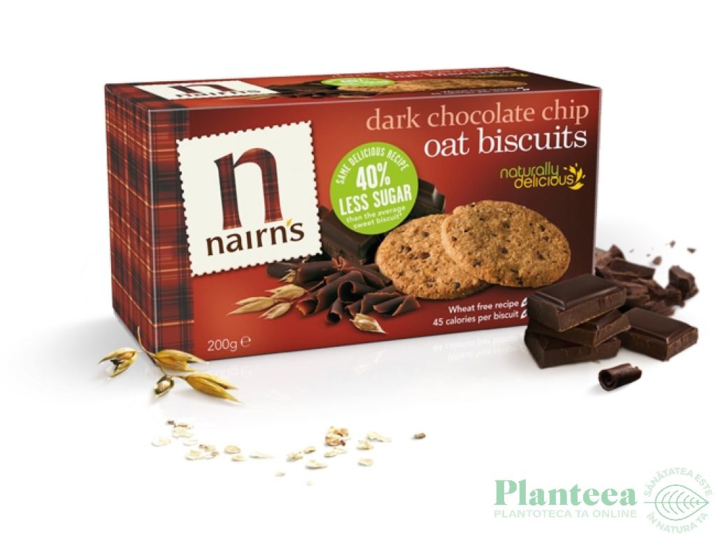 Biscuiti ovaz pepite ciocolata neagra 200g - NAIRN`S