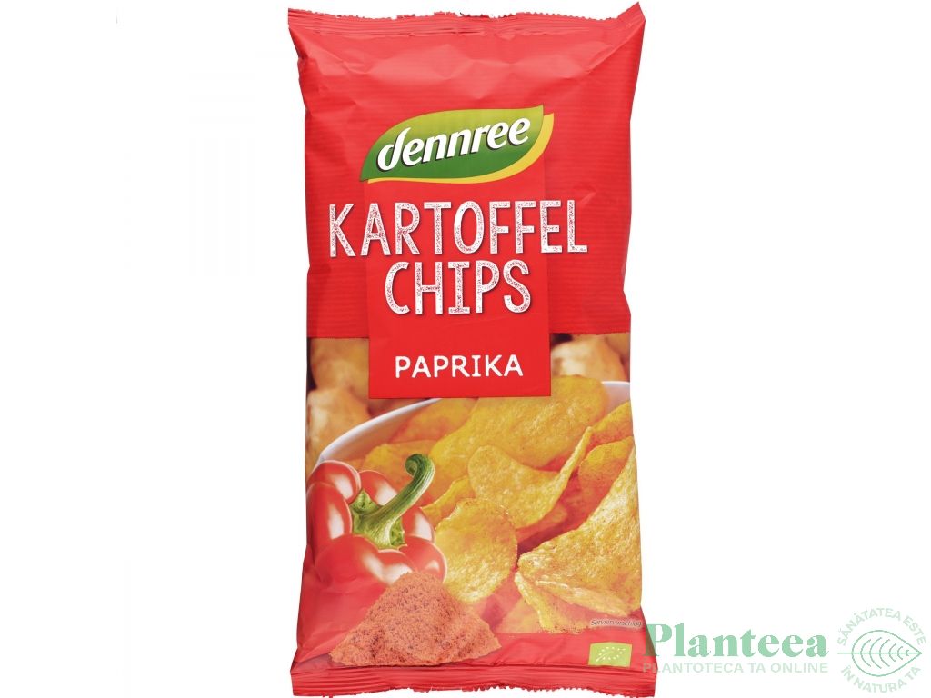 Chipsuri cartofi ardei rosu eco 125g - DENNREE