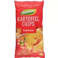 Chipsuri cartofi ardei rosu eco 125g - DENNREE