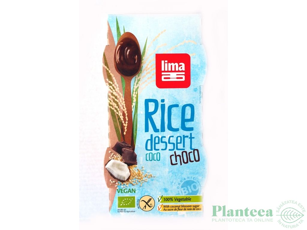 Desert crema orez cocos ciocolata bio 2x100g - LIMA