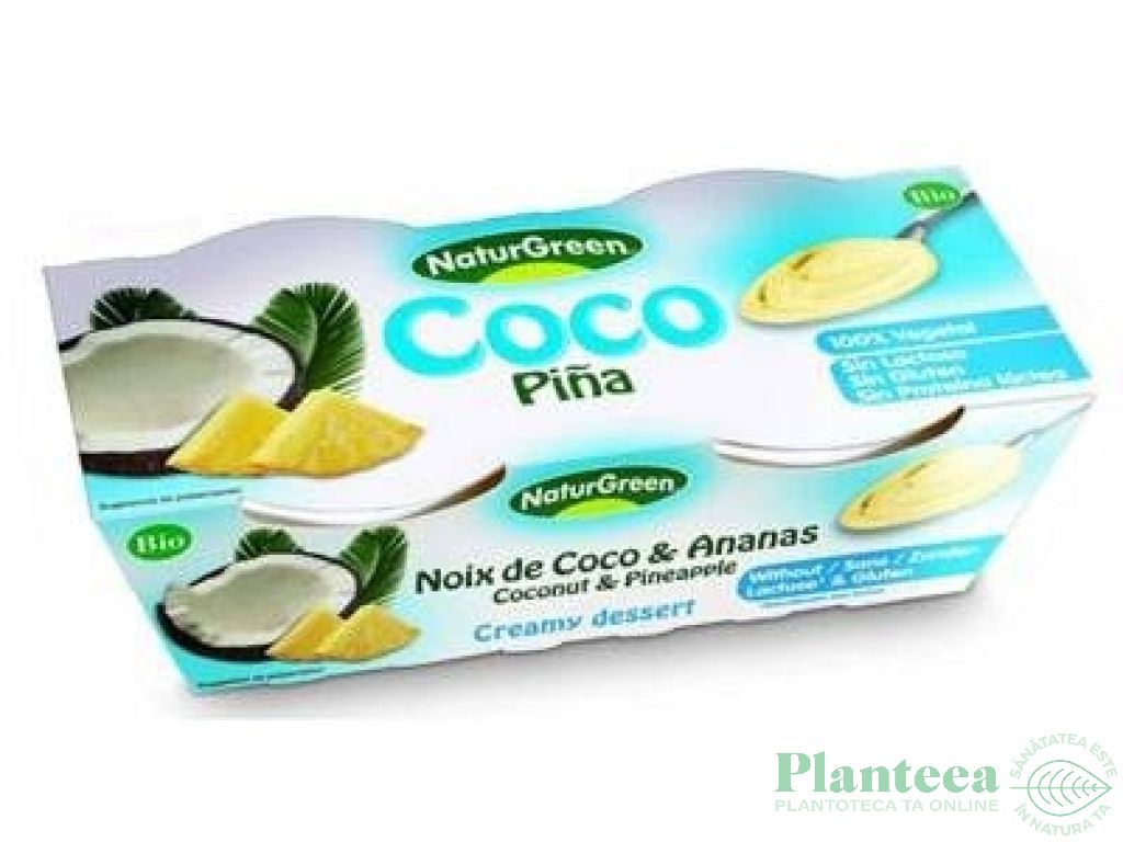 Desert crema cocos ananas eco 2x125g - NATURGREEN