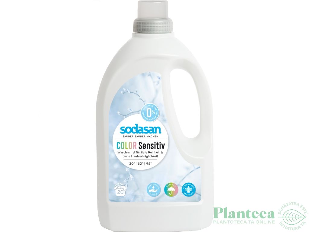 Detergent lichid rufe albe color Sensitiv 1,5L - SODASAN