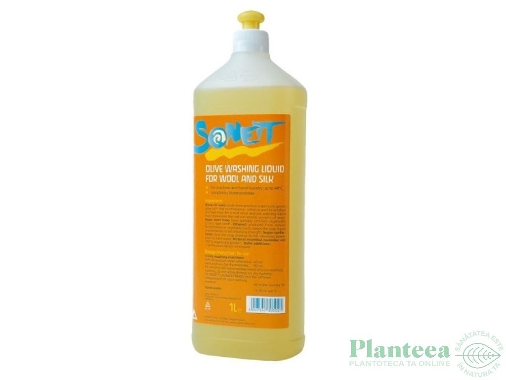 Detergent lichid rufe delicate lana matase ulei masline 1L - SONETT