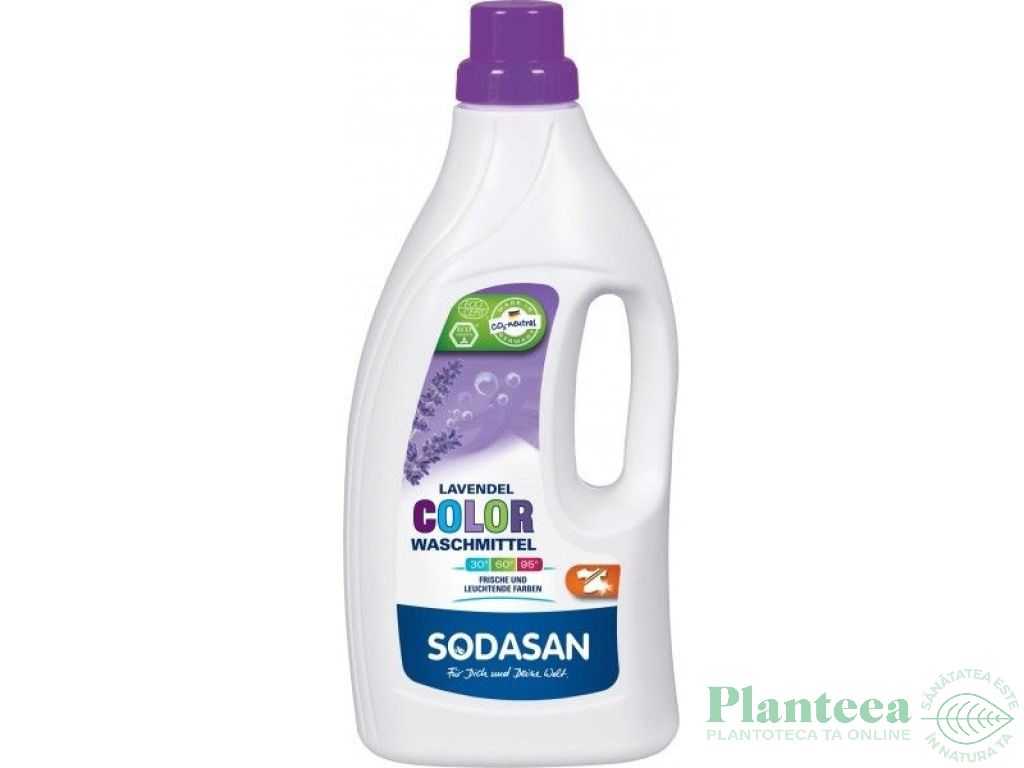 Detergent lichid rufe albe color lavanda 1,5L - SODASAN