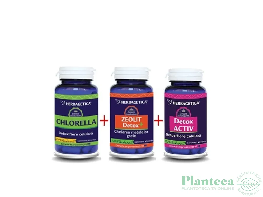 Kit Detox Total [chlorella+zeolit+detox activ] 3x60cps - HERBAGETICA