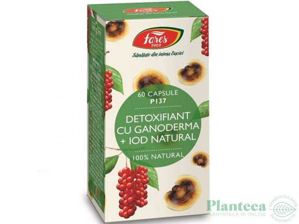 Detoxifiant ganoderma iod natural 60cps - FARES