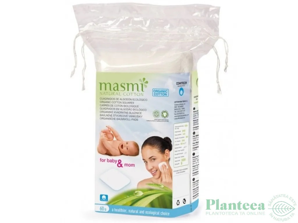 Dischete ingrijire bebe&mami bumbac organic 60b - MASMI