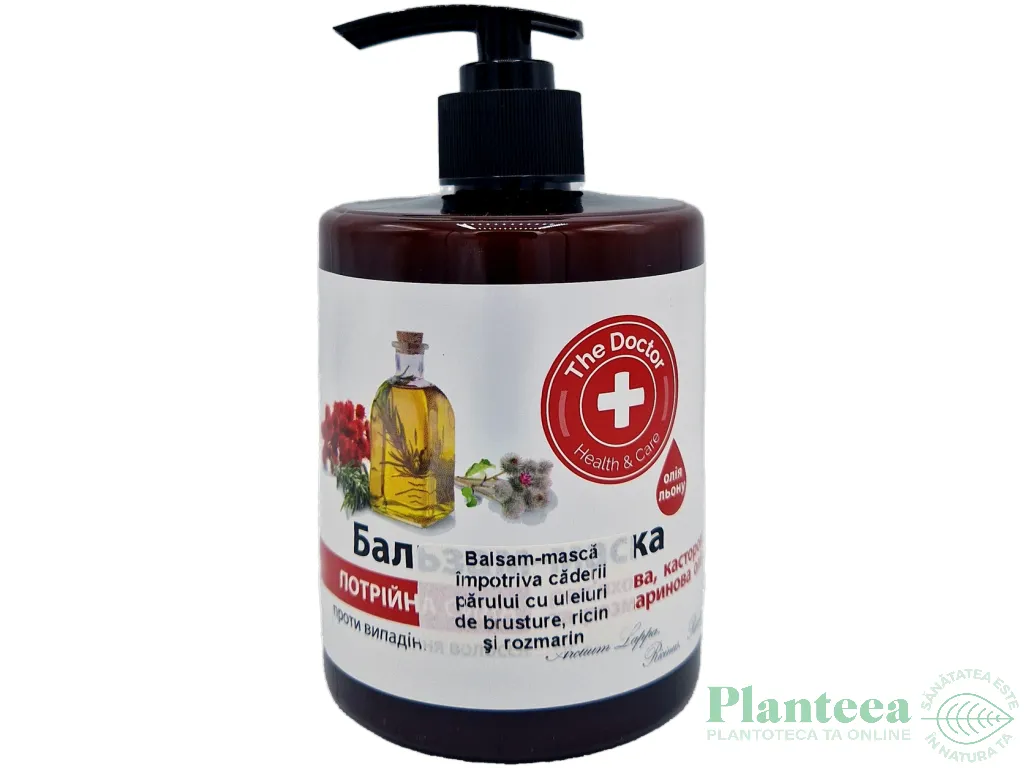 Balsam masca par imp caderii brusture ricin rozmarin 500ml - DR CASEI
