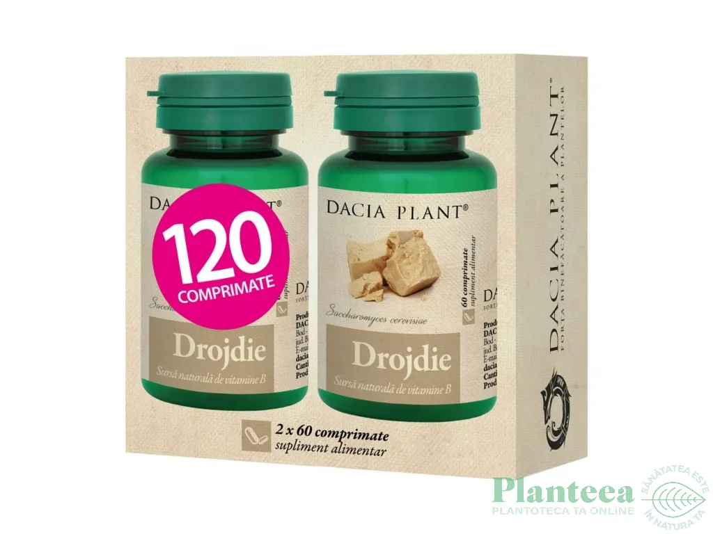 Pachet Drojdie bere 500mg 2x60cp - DACIA PLANT
