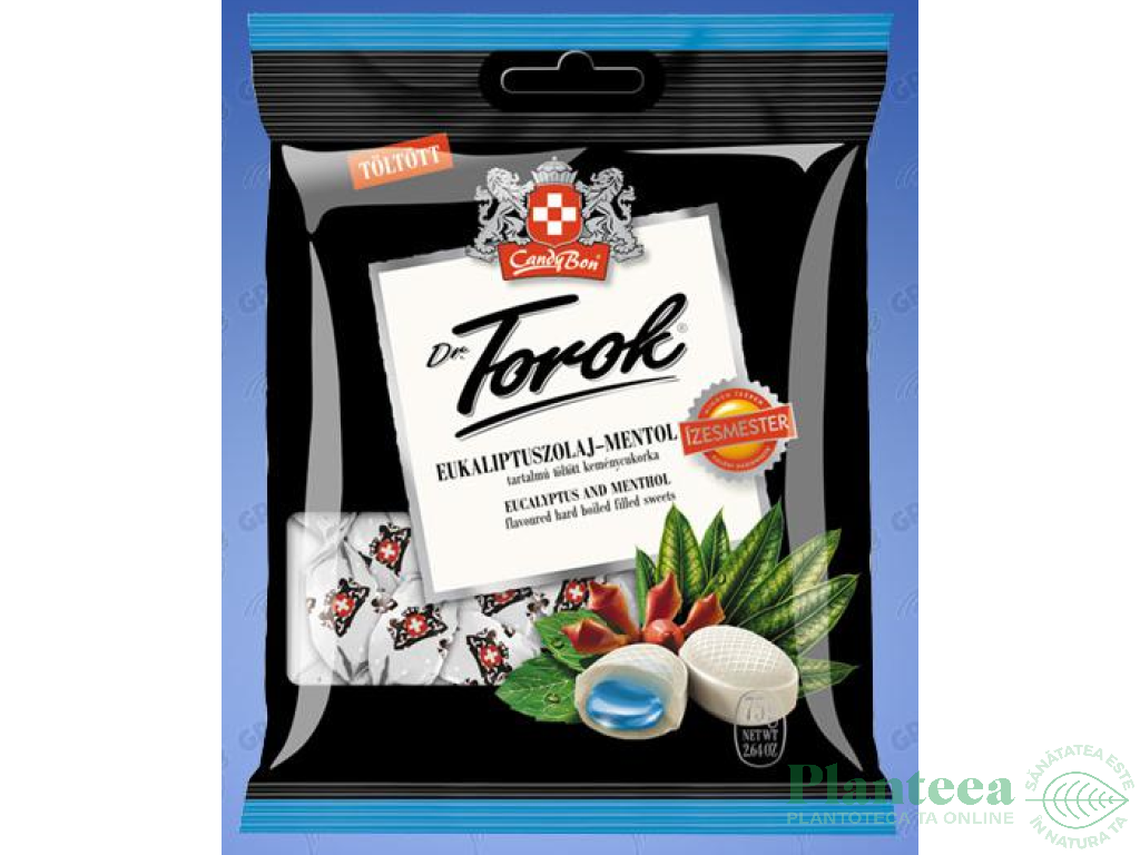 Dropsuri mentolate ulei eucalipt 75g - DR TOROK