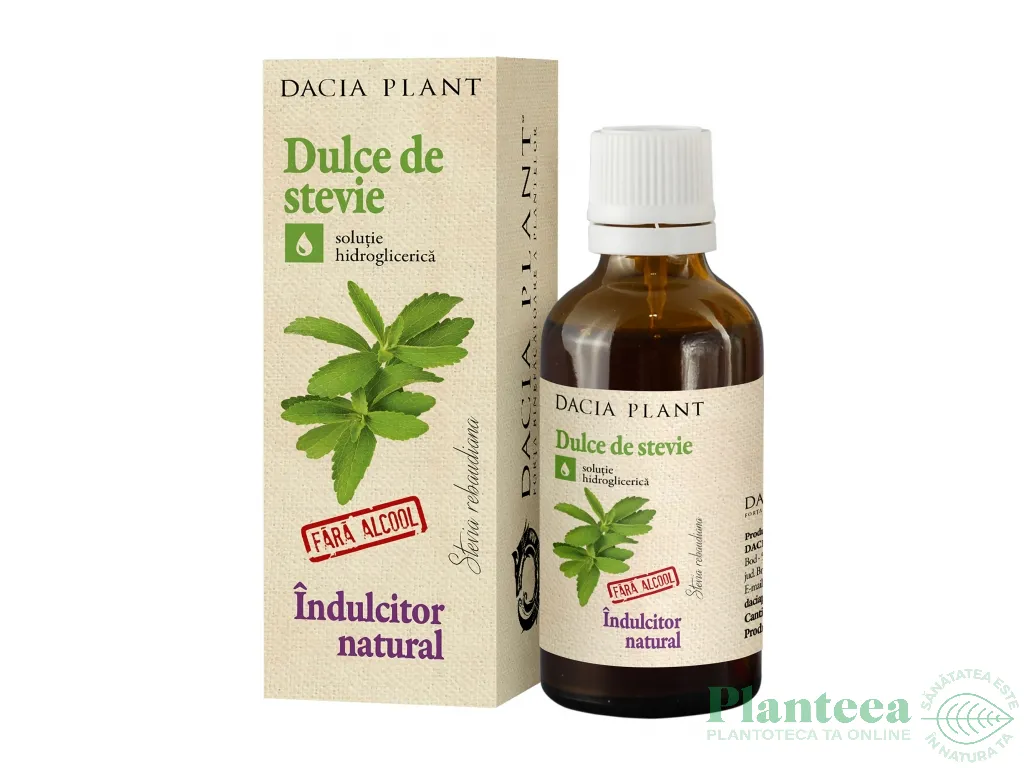 Indulcitor lichid natural Dulce de Stevie fara alcool 50ml - DACIA PLANT