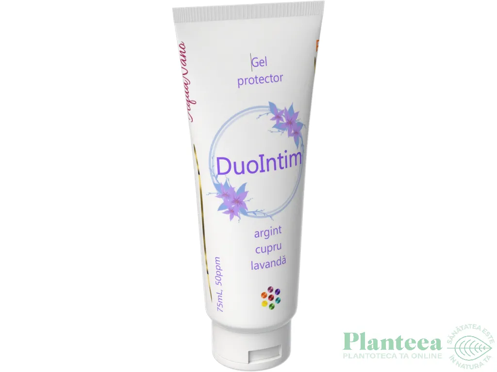 Gel intim protector argint cupru lavanda 50ppm DuoIntim 75ml - AQUA NANO