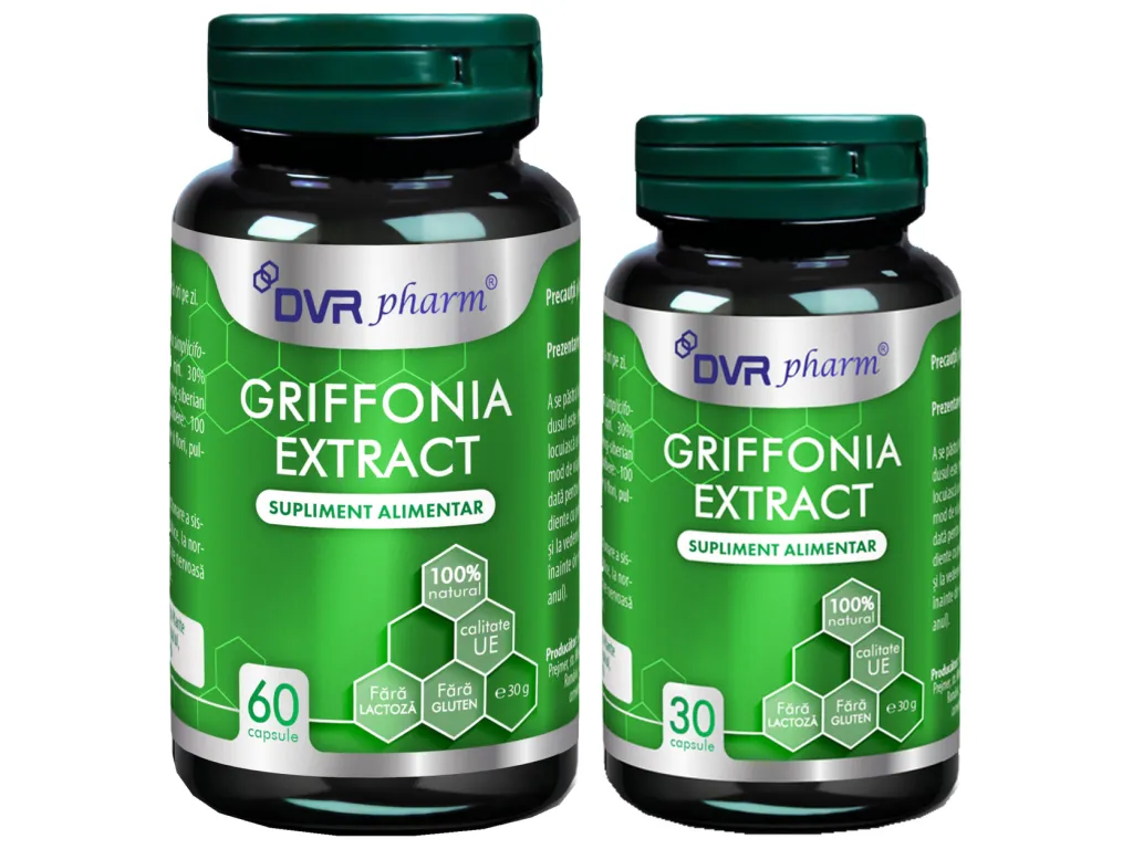 Pachet Griffonia extract 5HTP 60+30cps - DVR PHARM