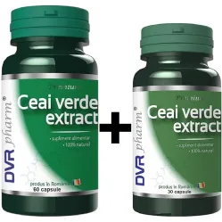 Pachet Ceai verde extract 60+30cps - DVR PHARM