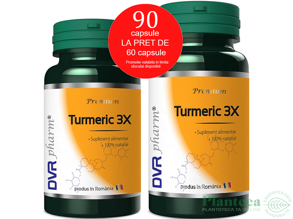 Pachet Turmeric 3X 60+30cps - DVR PHARM