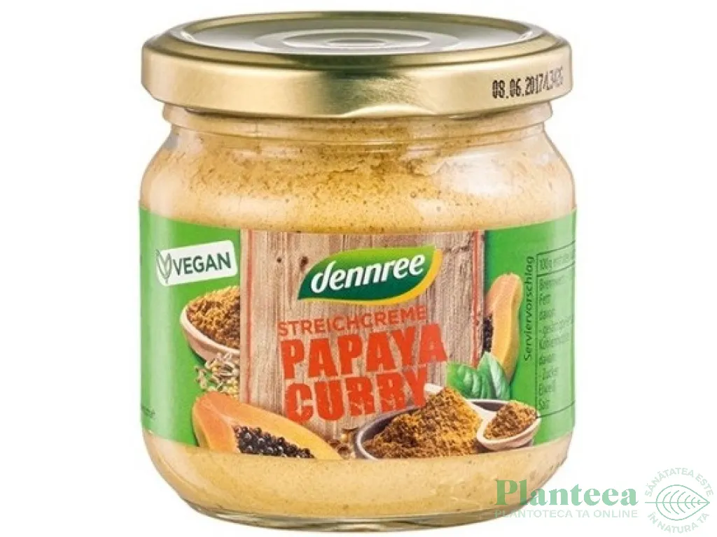 Pate vegetal papaya curry eco 180g - DENNREE