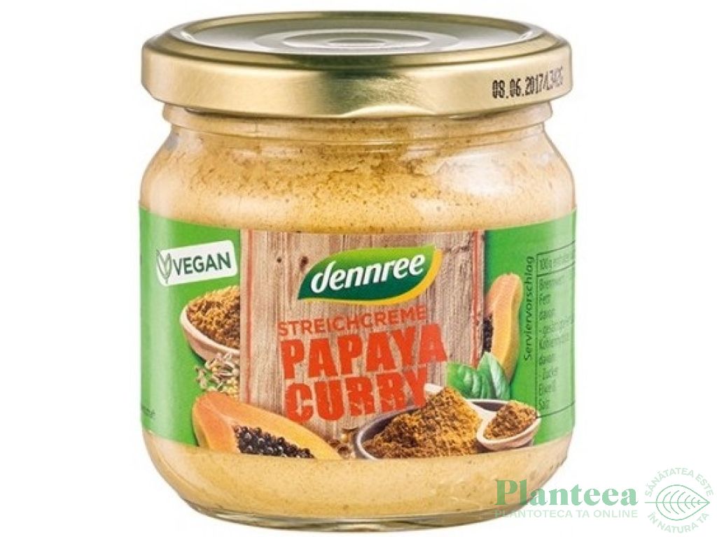 Pate vegetal papaya curry eco 180g - DENNREE