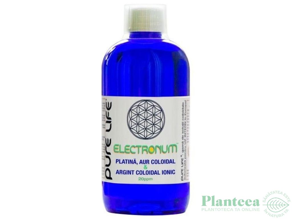 Platina aur argint coloidal 20ppm Electonum 480ml - PURE LIFE