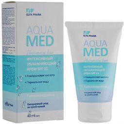 Crema intens hidratanta ten uscat spf15 acid hialuronic apa termala AquaMed 40ml - ELFA PHARM