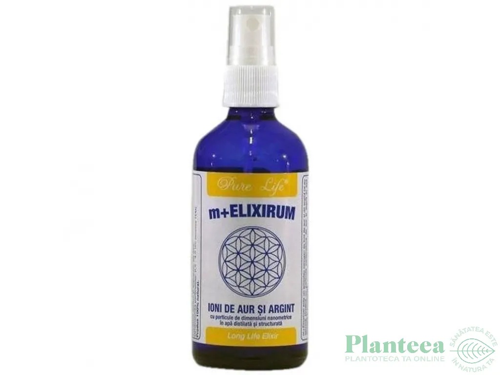 Aur argint coloidal 20ppm Elixirium pulverizator 120ml - PURE LIFE