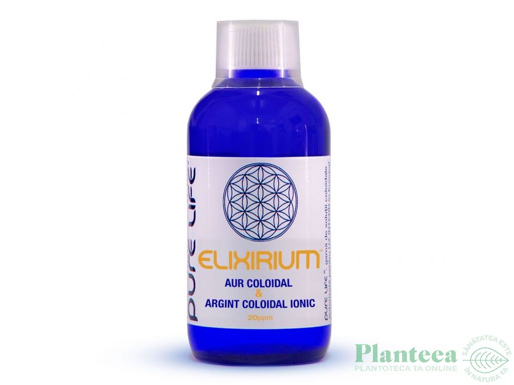 Aur argint coloidal 20ppm Elixirium 240ml - PURE LIFE