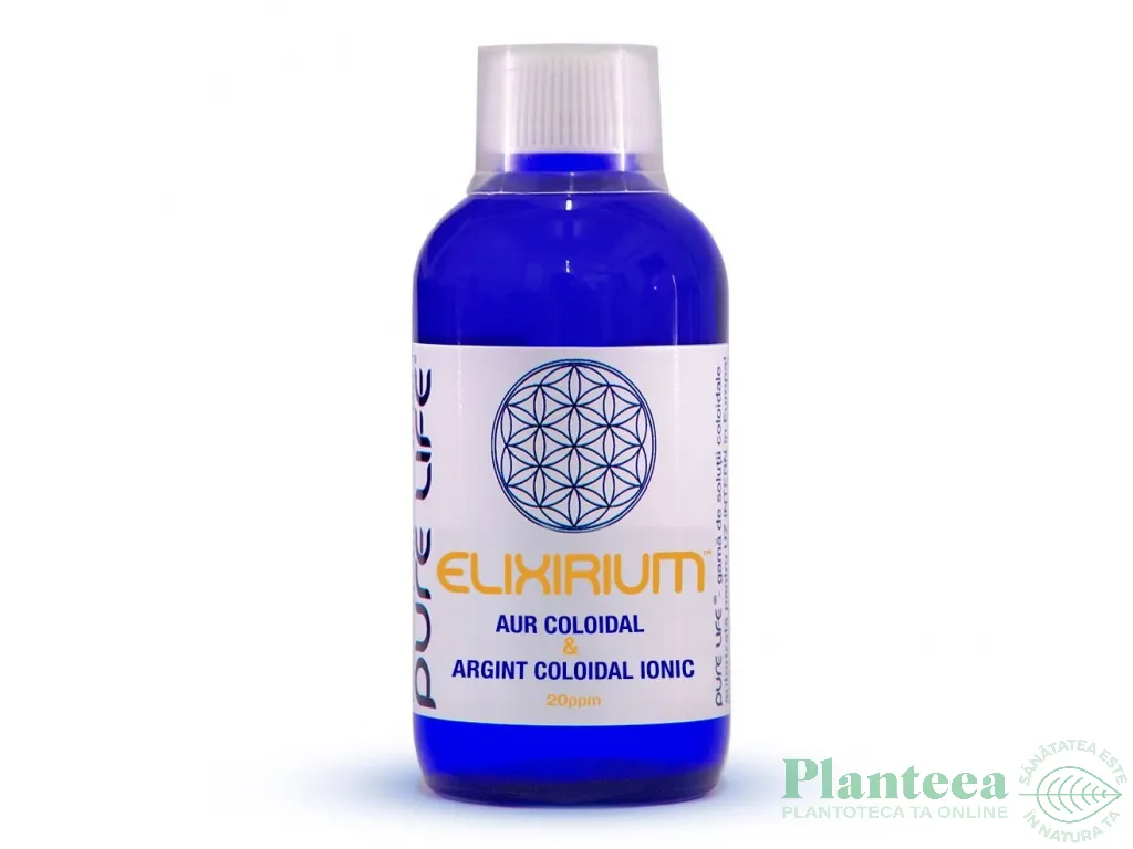 Aur argint coloidal 20ppm Elixirium 240ml - PURE LIFE