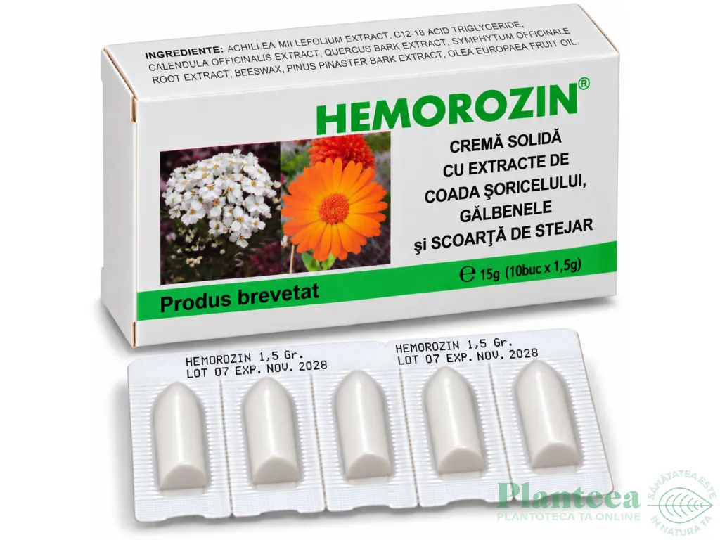 Supozitoare Hemorozin 10x1,5g - ELZIN PLANT