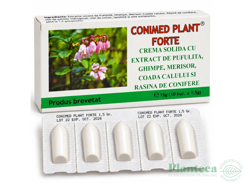 Supozitoare Conimed Plant forte 10x1,5g - ELZIN PLANT