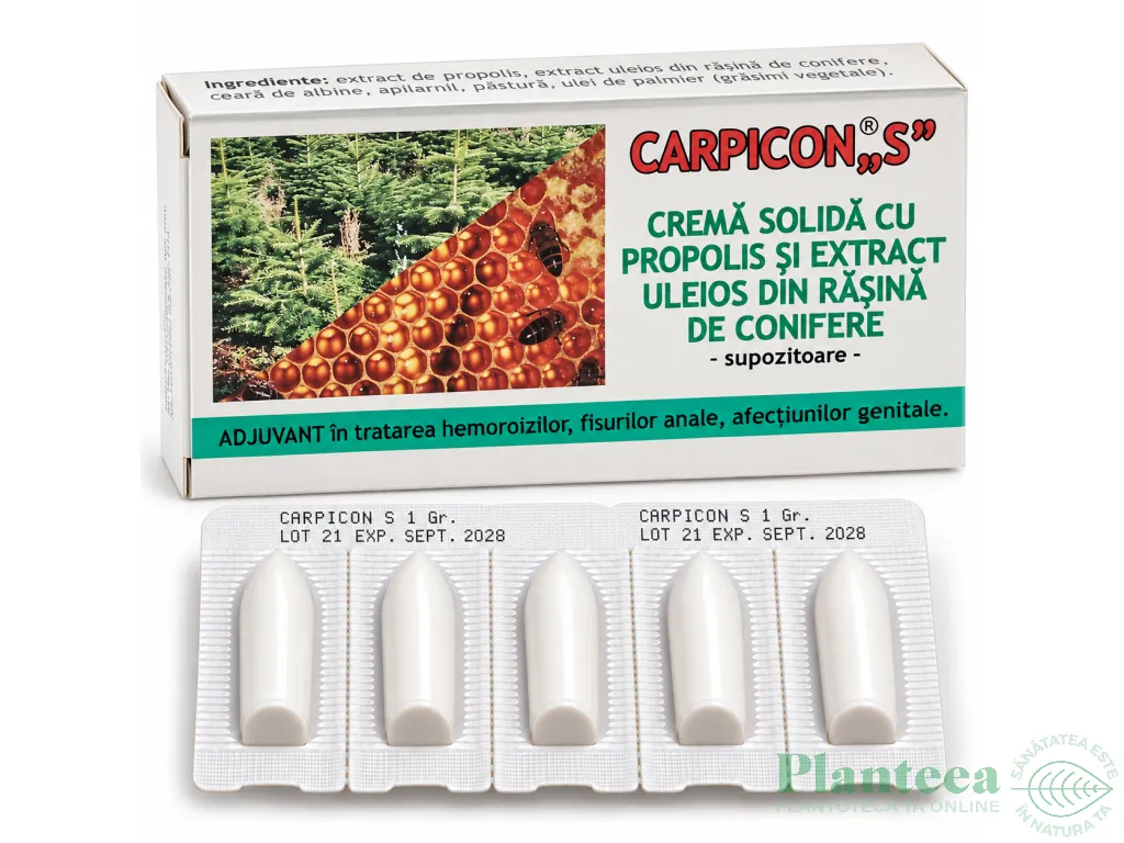Supozitoare Carpicon S blister 10x1g - ELZIN PLANT